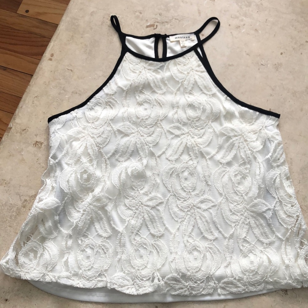 Lace High Neck Tank